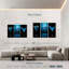 Ensemble de 3 boissons bleues sur toile-92829635