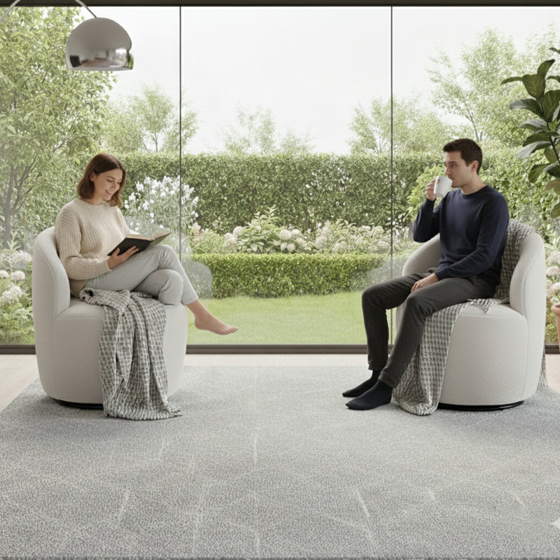Teddy Fabric Swivel Accent Armchair Barrel Chair