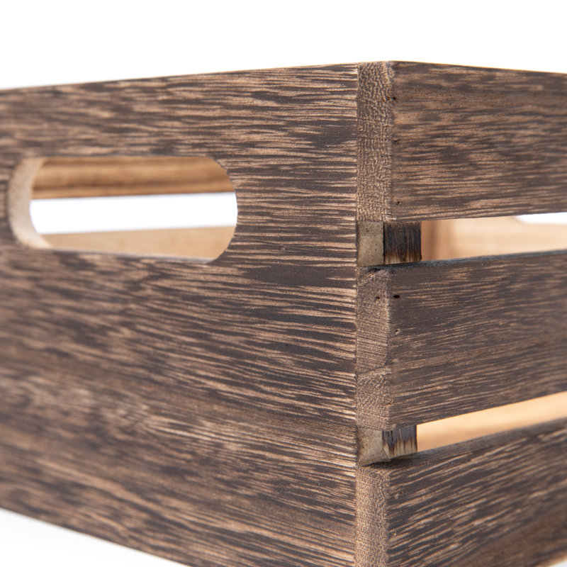 Ensemble de caisses en bois massif, Brun rustique, H 4,75 po x l 9,50 po x P 7 po