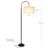 Nora 68 in. Mid-Century Modern Adjustable LED Arched Floor Lamp with Fabric Drum Shade