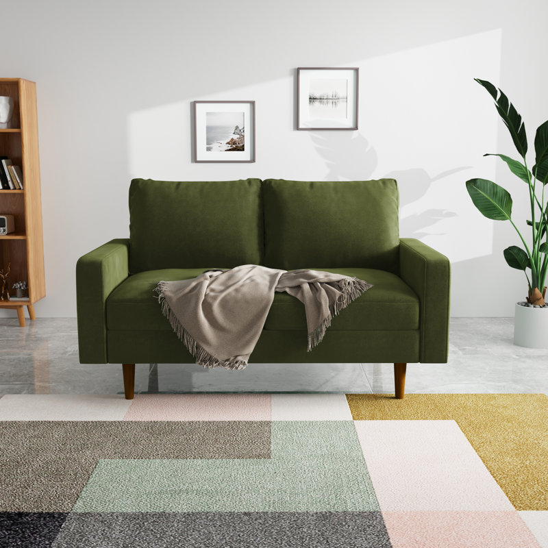 Causeuse Merissa, Velours vert olive