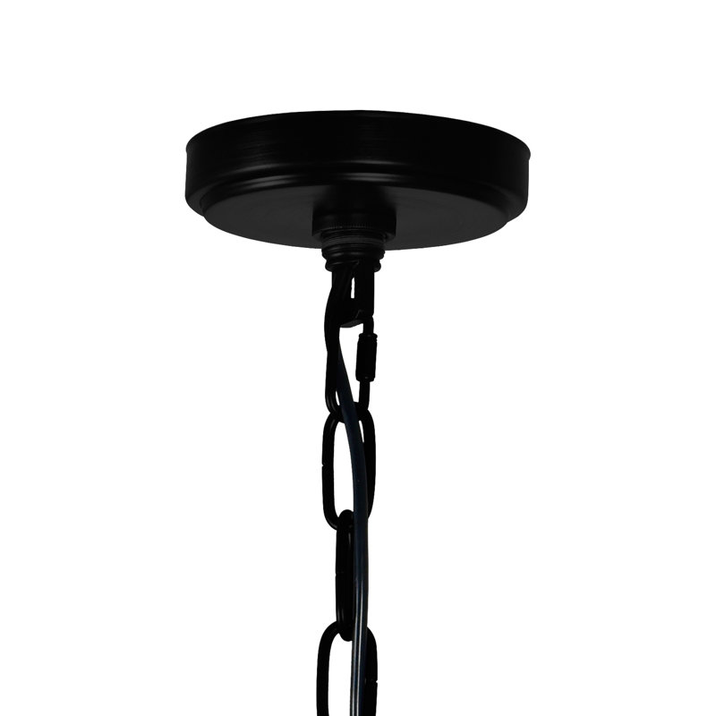 Lustre en roue de chariot à 6 lumières de style bougie Dermott