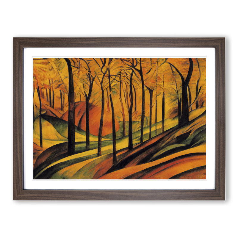 Ethereal Autumn Forest - Framed Print, 25cm H x 34cm W x 2cm D, Walnut