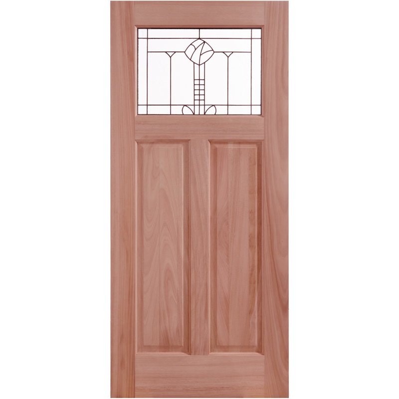 Porte d'entrée en acajou brut