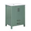 Rangement de salle de bain en céramique 24 po - Meuble-lavabo autoportant avec cuve à haute température de conception moderne pour des salles de bain hygiéniques