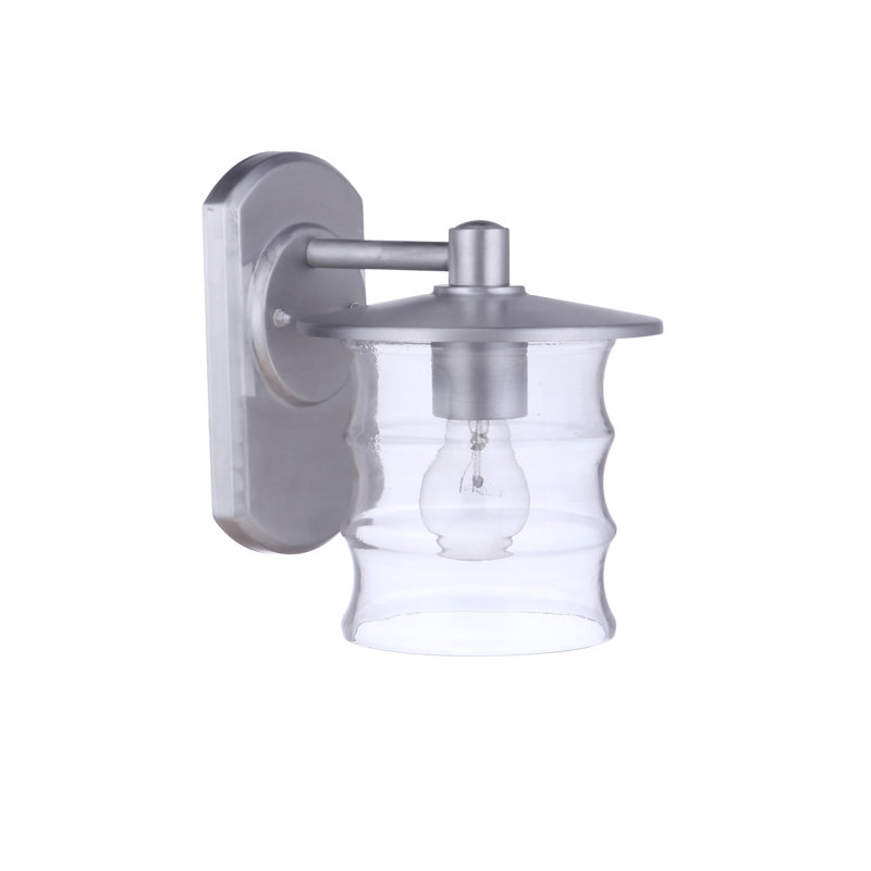 Ammadas Wall Light, Satin Aluminum, 9.88" H x 6.13" W x 7.88" D