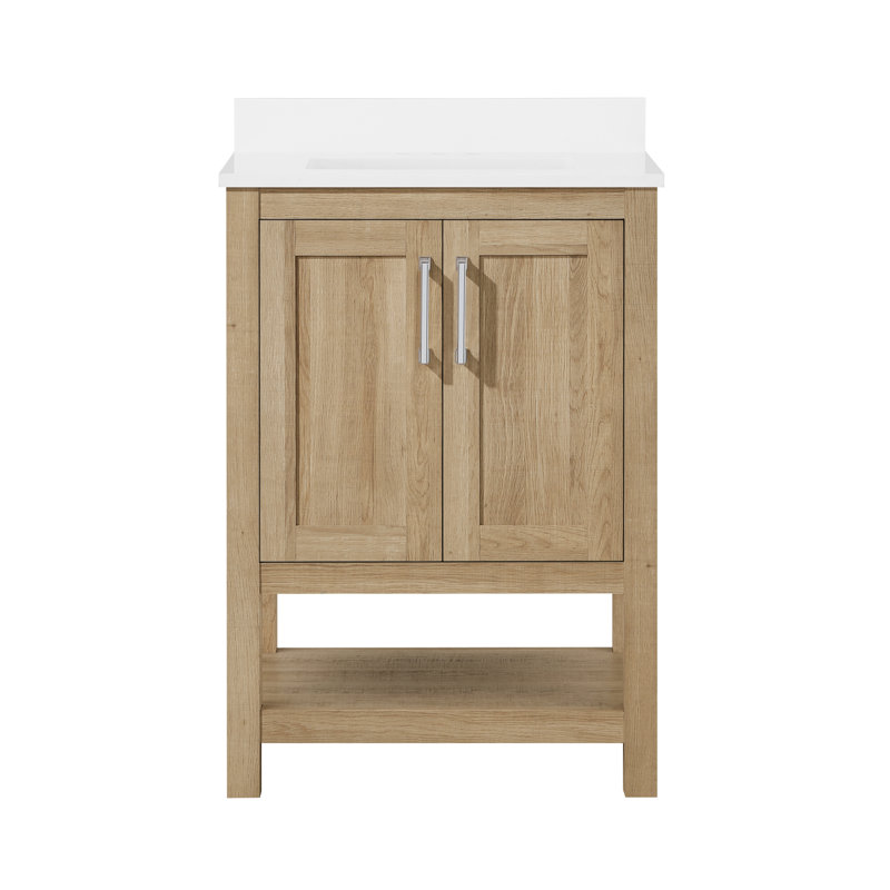 Vegas 24" Single Bathroom Vanity Set, White Oak