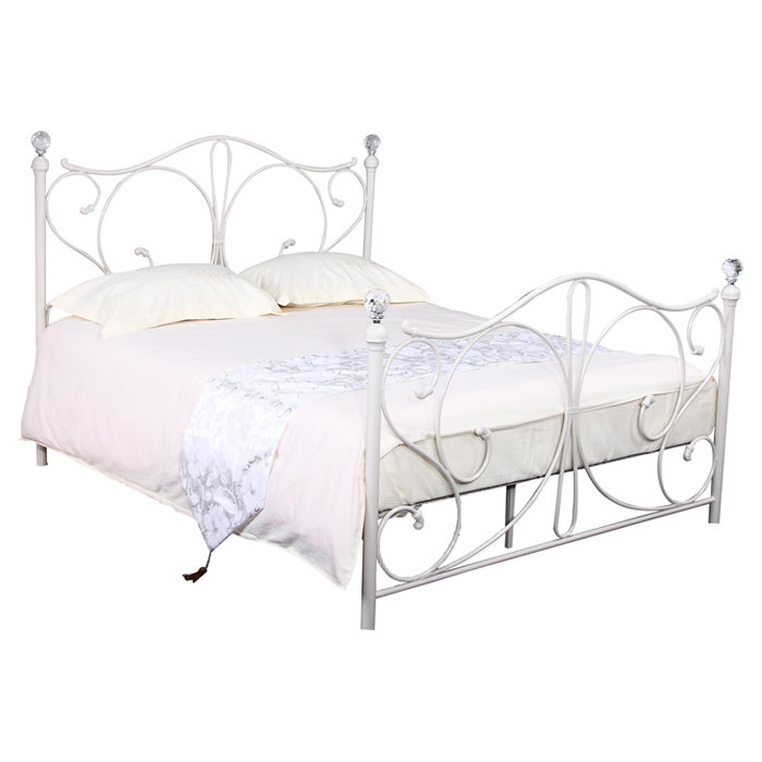 Larissa Metal Bed, White, Double (4'6)