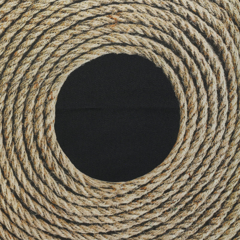 Outdoor Raffia Printed Pillow 18 x 18 in Black
