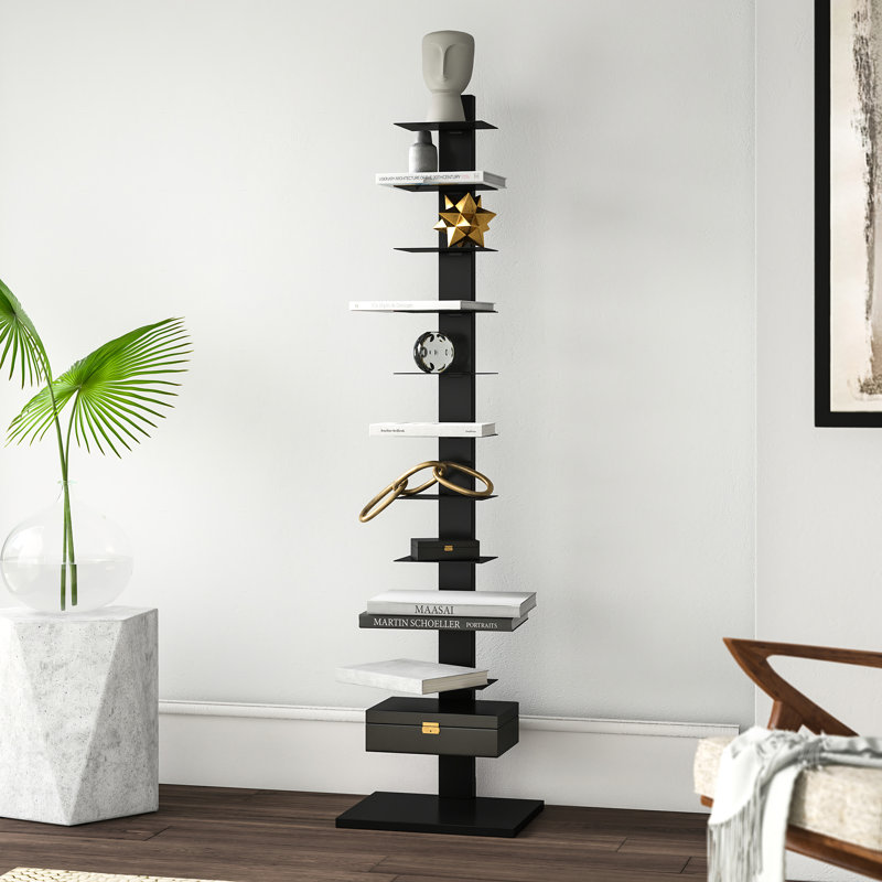 St Catherine Bookcase, Black, (11 Shelves) 65.25" H x 15.75" W x 16" D