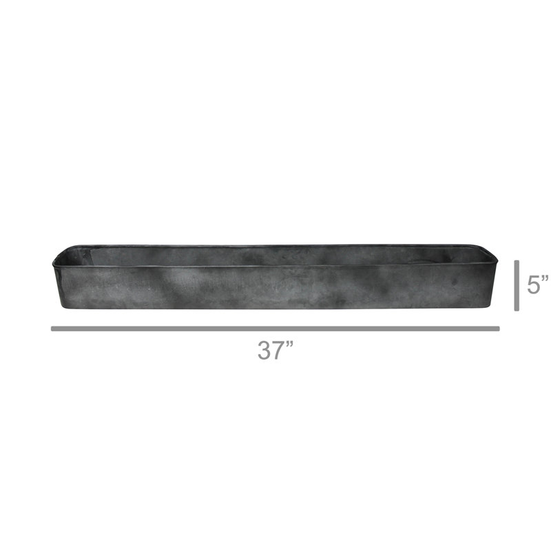 Rafferty Metal Planter Box, 5" H x 37" W x 4.5" D