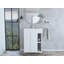 Meuble-lavabo de 18 po avec 2 tablettes extérieures et une armoire à deux portes Meka, blanc-1071111517