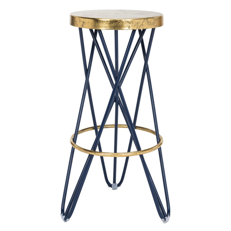 Jaylen Counter Stool with Metal Frame, Navy