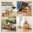 20'' Non-slip Shower Bench w/ Storage Shelf Curved Top & Adjustable Foot Pads