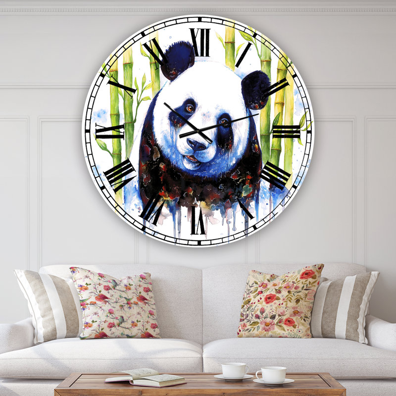 Bleu cendré - Horloge murale surdimensionnée, Moyen