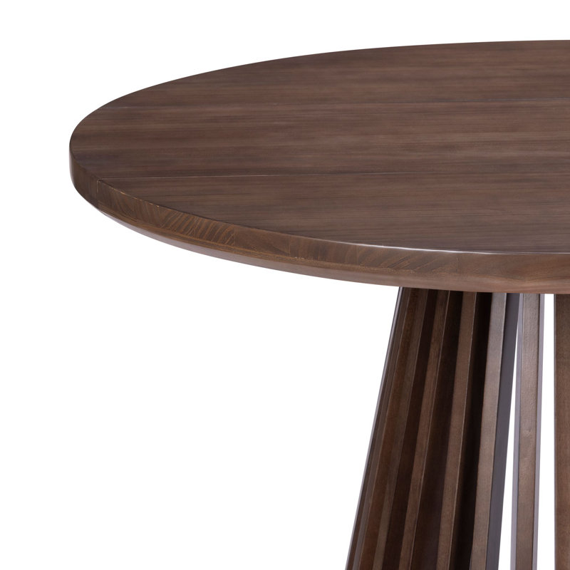 Table de salle à manger ovale moderne 72 "avec base à lattes Lido, Noyer