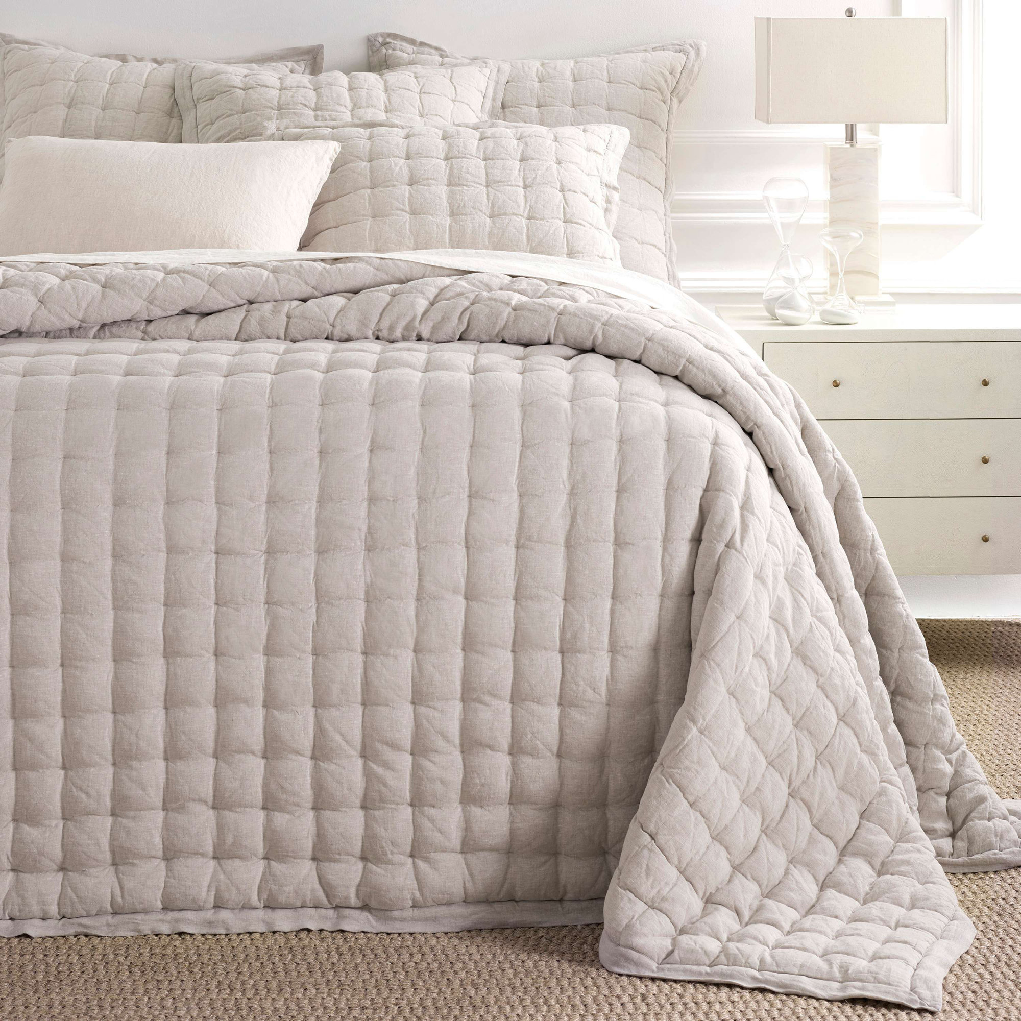 Lush Linen Puff, Twin/Twin XL Quilt, Natural