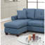Canapé modulaire réversible en polyfibre bleu capitonné