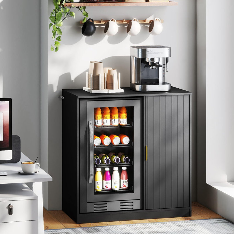 Mini bar à café 37 po avec espace pour réfrigérateur et prise de courant