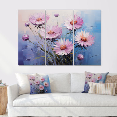 «Cornflowers Rainbow Of Colors Expression III», ensemble d'art sur toile