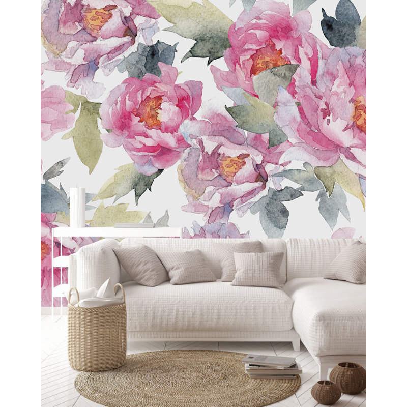 Peel & Stick Floral Wall Mural, 100" W x 8.33" L