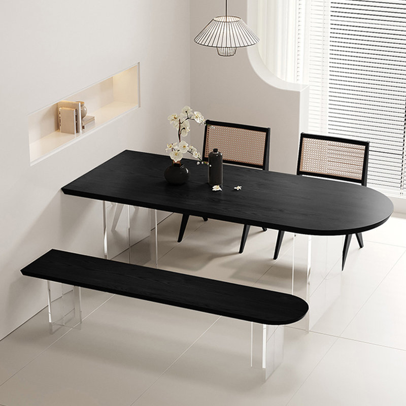 Ensemble de table de salle à manger Modern Creative, H 29,52 po x L 62,99 po x l 27,55 po, Noir, noir, noir, noir