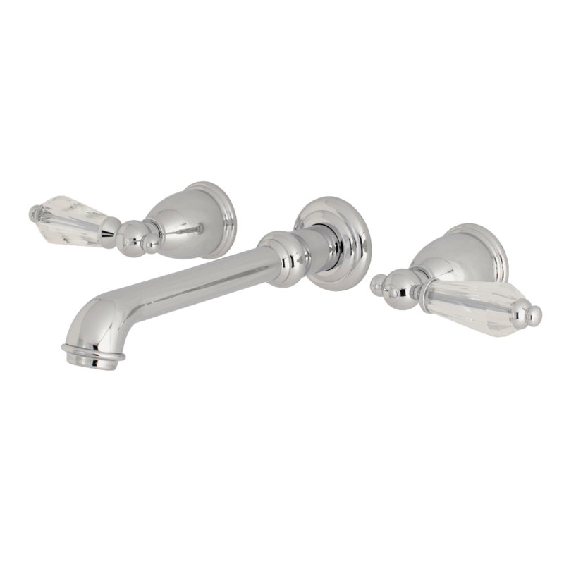 Kingston Brass Wilshire Two-Handle 3-Hole Wall Mount Bathroom Faucet, Polished Chrome