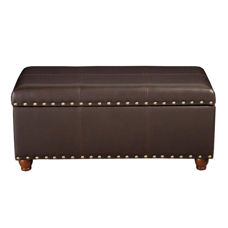Banc de rangement en similicuir Hannigan, H 18 po x l 45,5 po x P 48 po