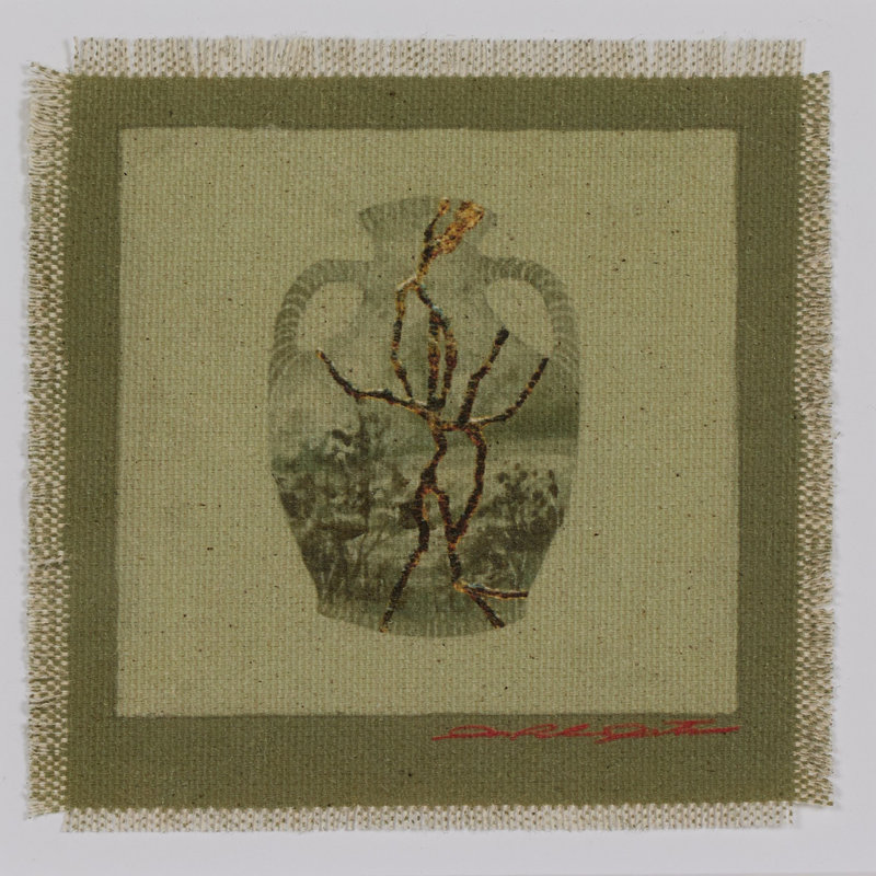 Poetic Mend Green Painting by Laurel-Dawn Latshaw, 24" H x 24" W