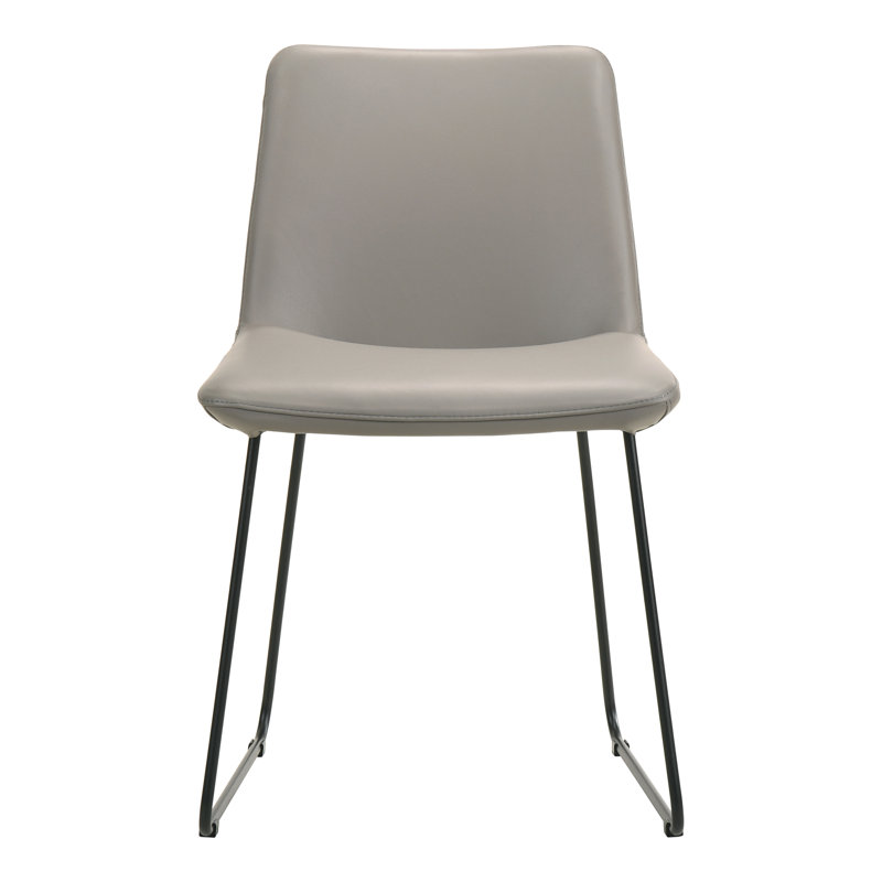 Villa Leather Dining Chair, Gray