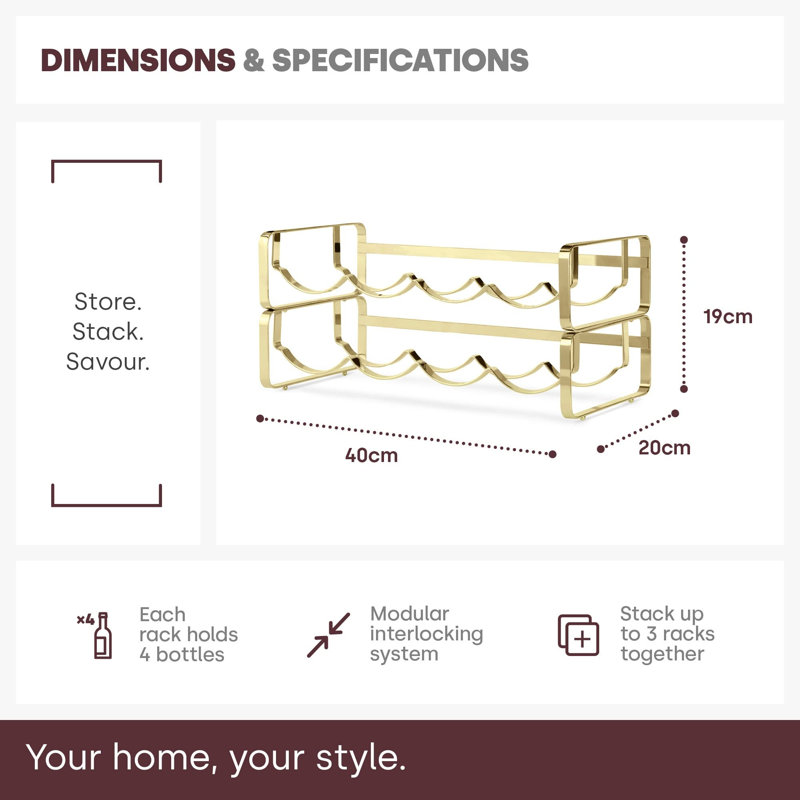 Tabletop Wine Bottle Rack Gold