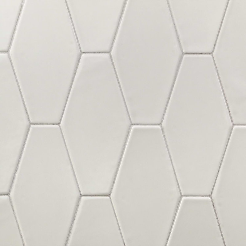 Manchester 4x8 Hexagon Glossy Ceramic Tile, Dove Gray