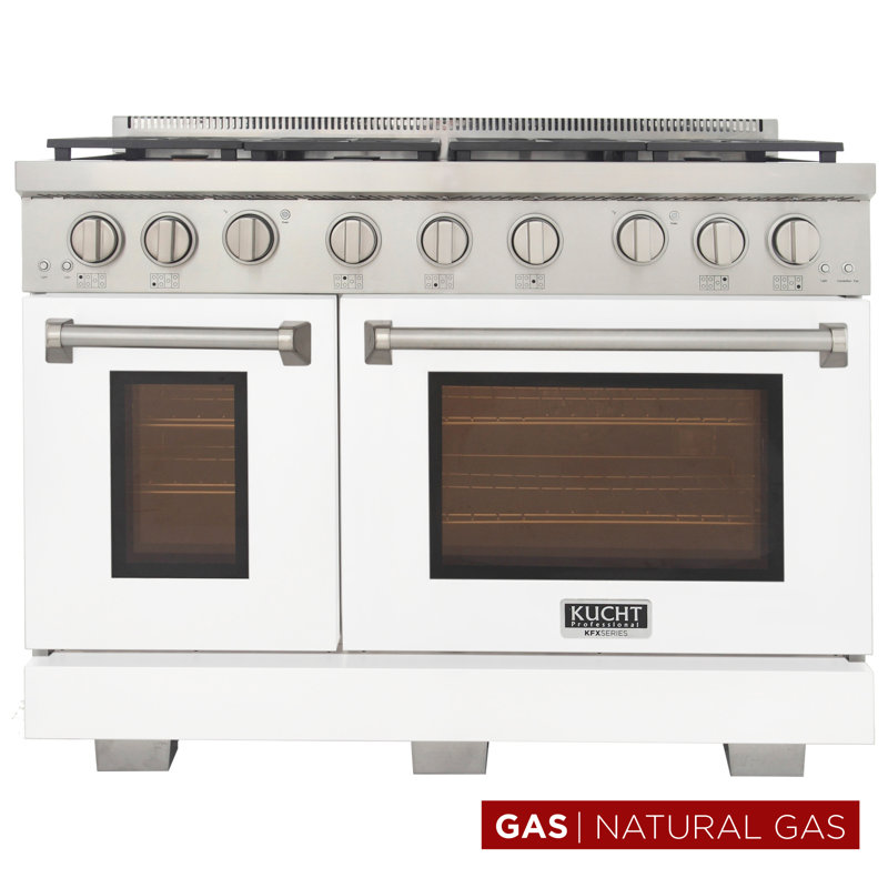 Kucht 48'' W Free Standing Range, Natural Gas, White