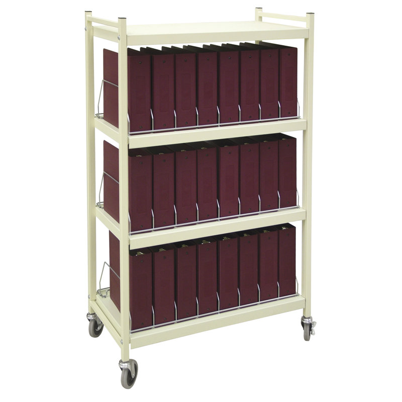 Big Beam 55.13'' H x 34.5'' W File Cart with Wheels, Beige