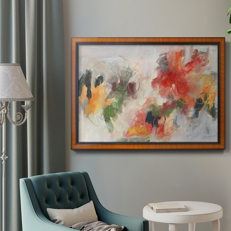 Toile abstraite encadrée de qualité abstraite Floral Delight II, H 24 po x l 36 po x P 2,5 po