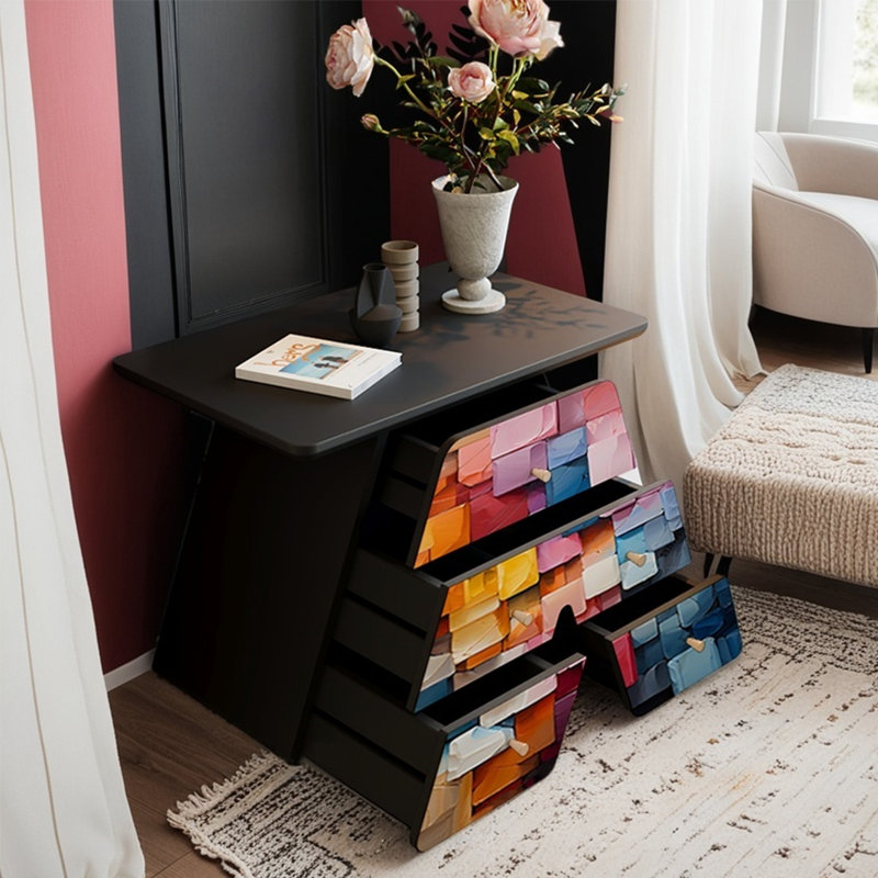 Modern and simple drawer storage cabinet, Black