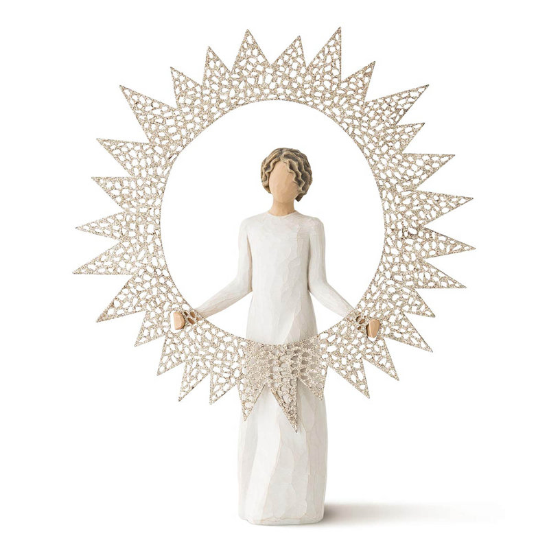 12" Hand-Painted Resin Tree Topper with Glittered Metal Star