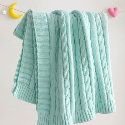 100% coton, couverture pour tout-petits en tricot torsadé, douce et respirante, texture légère, 30 po x 40 po, paquet de 1
