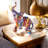 Elephant With Trunk Up Colourful Modern Resin Statue - Berdan Unique Modern Home Décor, 8"x4"x 10"H