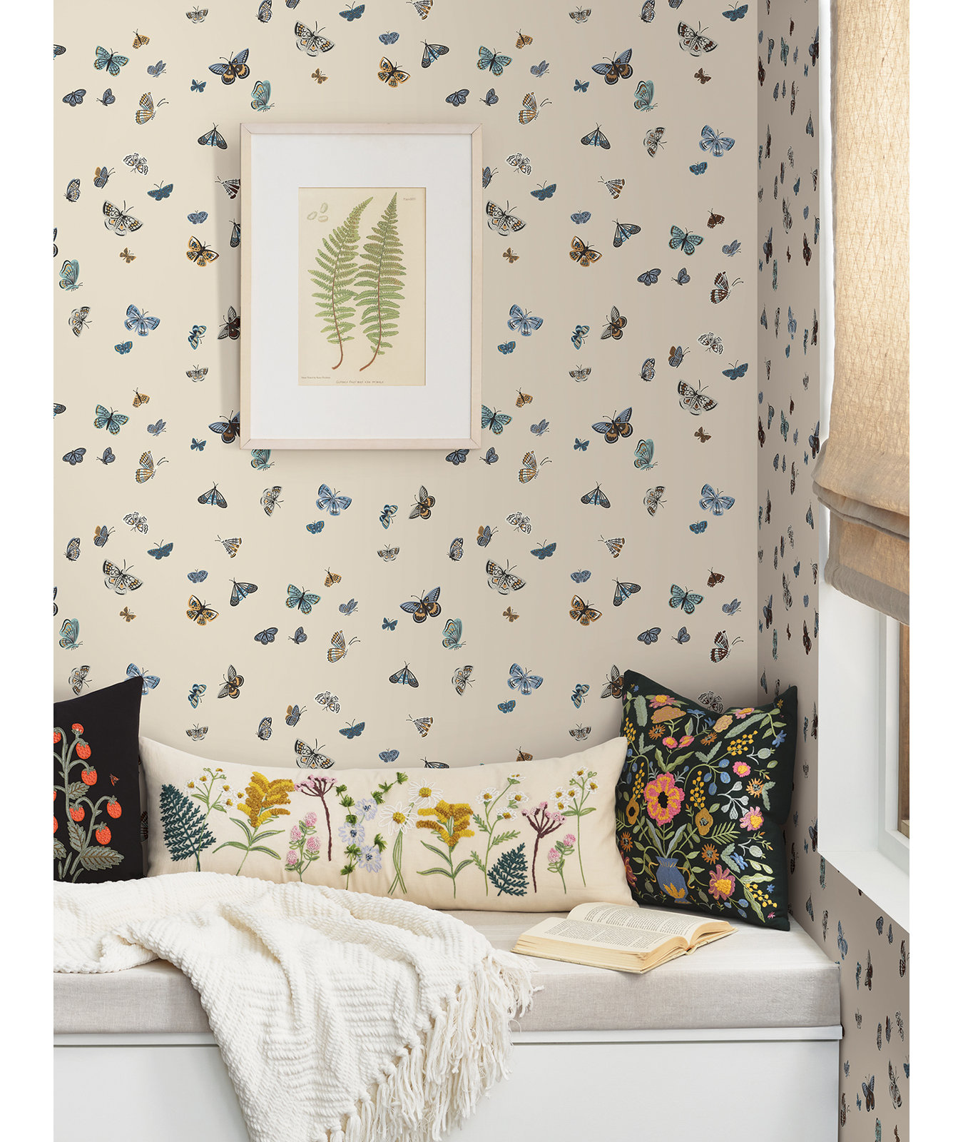 Butterfly House Self-Adhesive Roll, Beige
