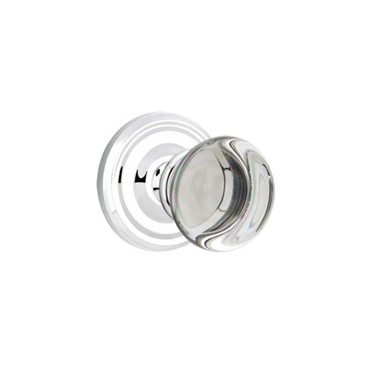 Privacy Providence Crystal Clear Knob with Regular Rose
