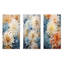 Minimalisme «Blooming Mums», ensemble de 3 reproductions d'art sur toile - Beige et bleu-1117196538-1117196518