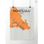 Honolulu City Map - No Frame Print-245909841