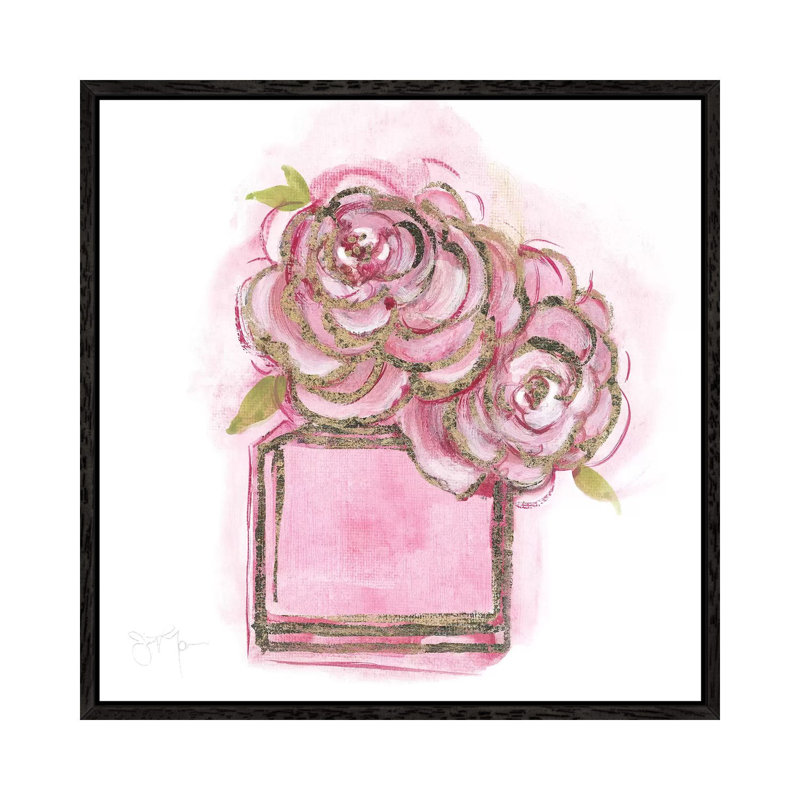 Golden Perfume II - Print on Canvas, 66.04 cm H x 66.04 cm W, Black Framed