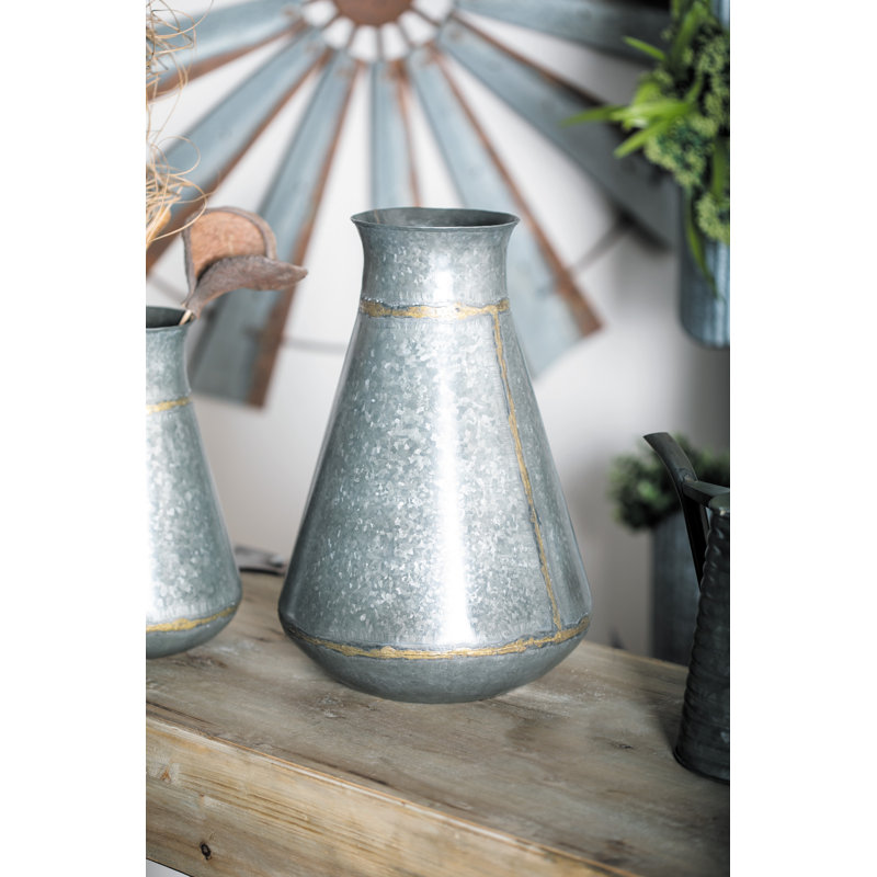 Gebhard Metal Table Vase, Gray
