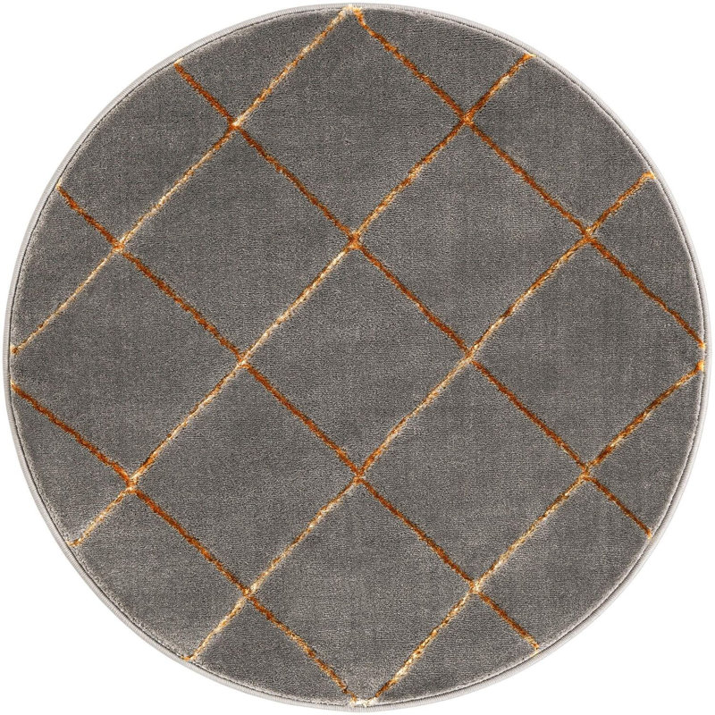 Contemporary Etowah Gray and Gold Color, Round 3'1"