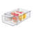Stackable Divided Kitchen Storage Drawer - Pull-Out Sliding Bin for Fridge, Pantry, or Under-Sink