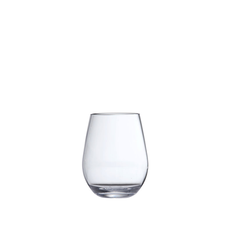 Fortessa 20 oz Clear Plastic Stemless Wine Glass Set of 6