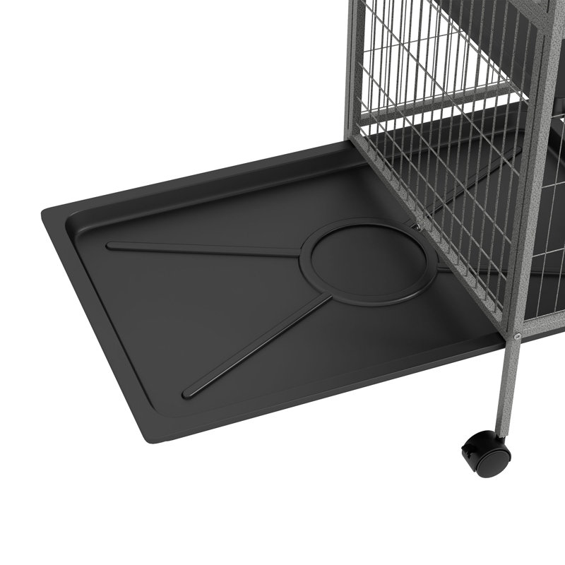 Cage à petits animaux avec rampe Susanna, 63" H x 32" W x 21" D, Gray