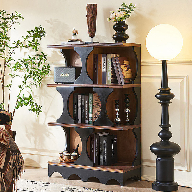 Présentoir de bibliothèque rétro de style français, (3 tablettes) H 47,24 po x l 31,5 po x P 12,6 po